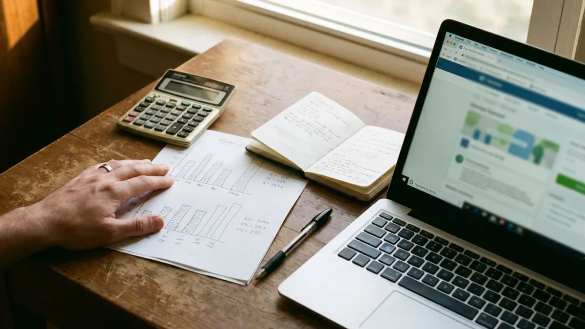 A denial letter, a notepad and a laptop on a kitchen table while someone works through an insurance appeal